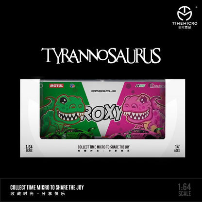 PREORDER TIME MICRO 1/64 Porsche 992 Tyrannosaurus Diorama Set (Pink+Green) TM644616-S (Approx. Release Date: JUNE 2024 and subject to the manufacturer's final decision)
