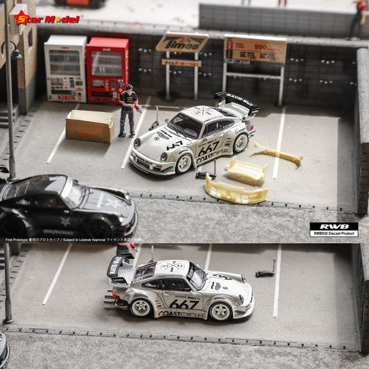 Star Model 1/64  RWB930 CoastCycles White #667 with Figurine and Accessories