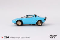 PREORDER MINI GT 1/64 Lancia Stratos HF Stradale Azzuro Chiaro MGT00624-L (Approx. Release Date : JULY 2024 subject to manufacturer's final decision)