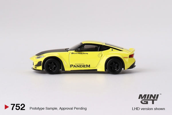 PREORDER MINI GT 1/64 Nissan Z Pandem Ikazuchi Yellow LHD MGT00752-L  (Approx. Release Date : JULY 2024 subject to manufacturer's final decision)