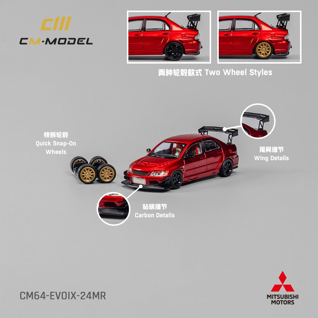 CM MODEL 1/64 Mitsubishi Lancer Evoix Metallic Red  CM64-EVOIX-24MR