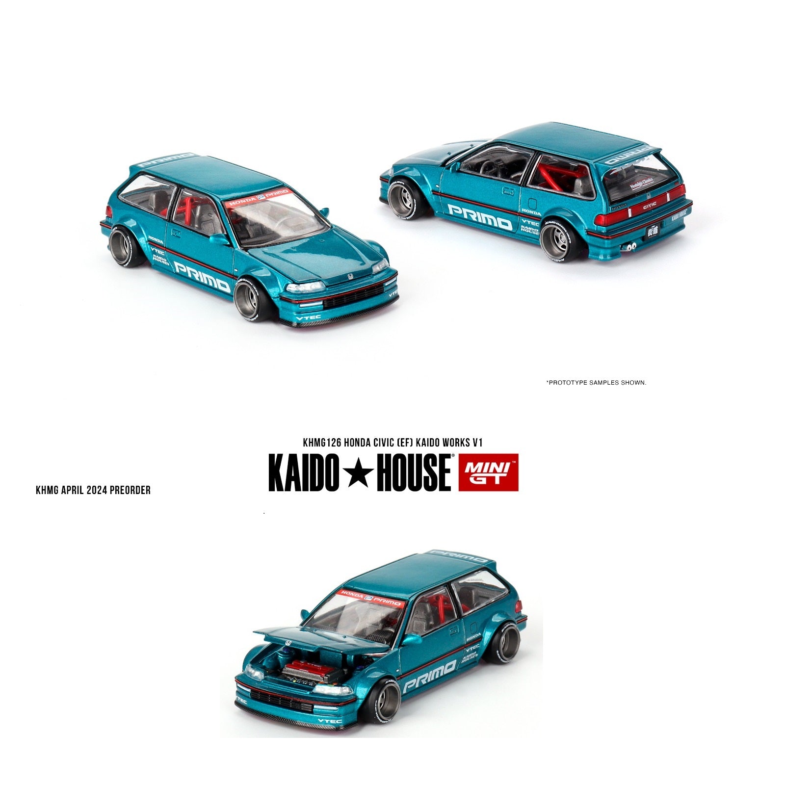 MINI GT x Kaido House 1/64 HONDA CIVIC (EF) KAIDO WORKS V1 KHMG126