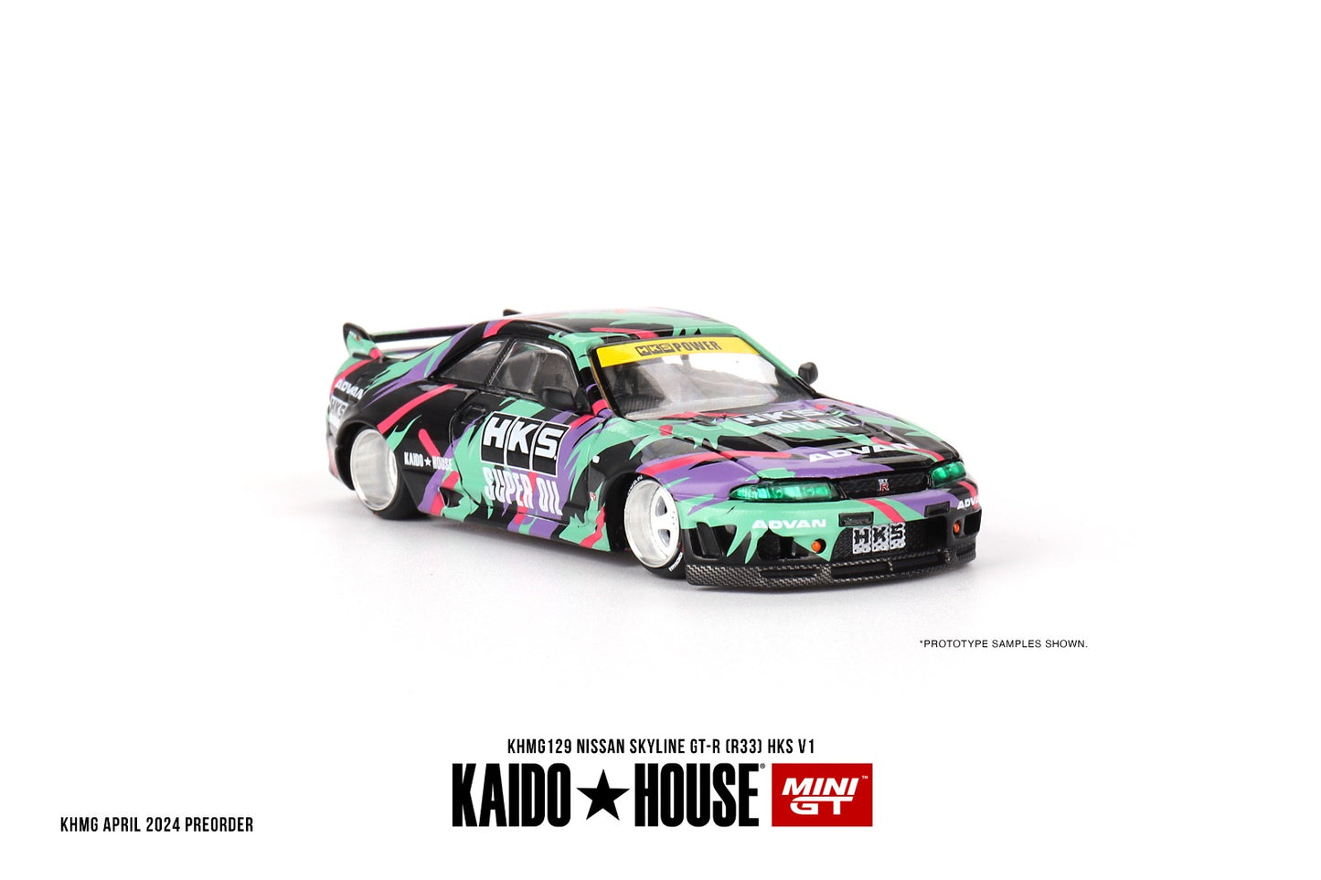 MINI GT x Kaido House 1/64 NISSAN SKYLINE GT-R (R33) HKS V1 KHMG129