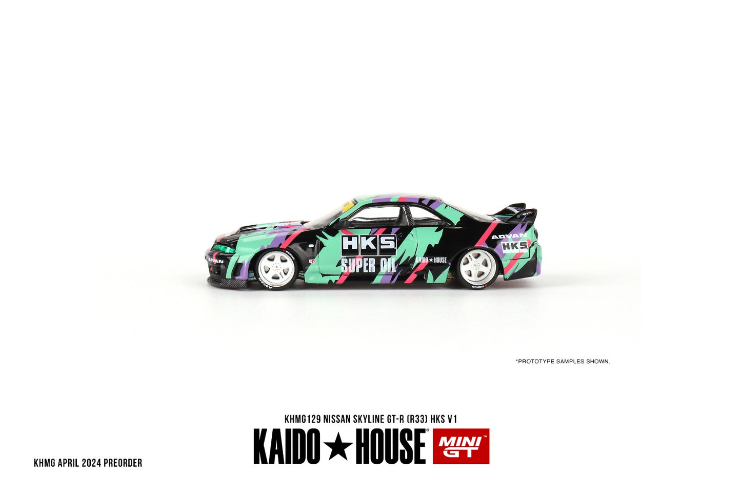 MINI GT x Kaido House 1/64 NISSAN SKYLINE GT-R (R33) HKS V1 KHMG129
