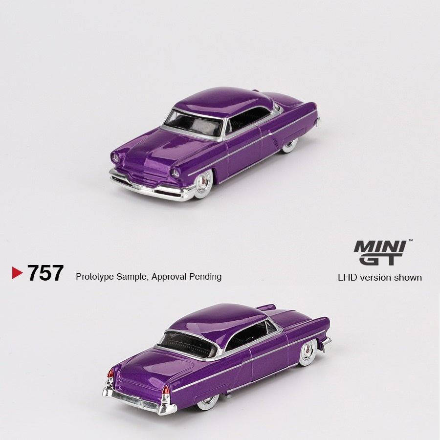 MINI GT 1/64 Lincoln Capri Hot Rod 1954 Purple Metallic MGT00757-L