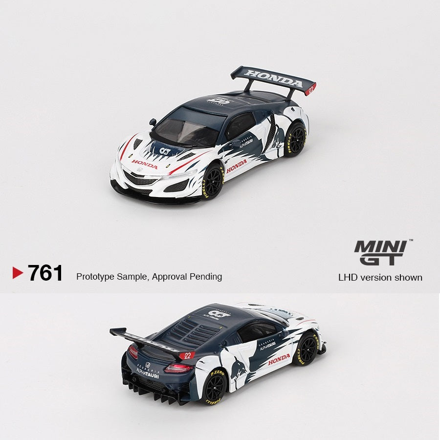 MINI GT 1/64 Honda NSX GT3 EVO Alpha Tauri Yuki Tsunoda 2023 Red Bull Formula Nurburgring MGT00761-L