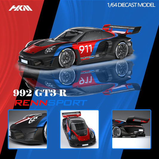 HKM 1/64 911 (992) GT3 R Rennsport #911 - Black