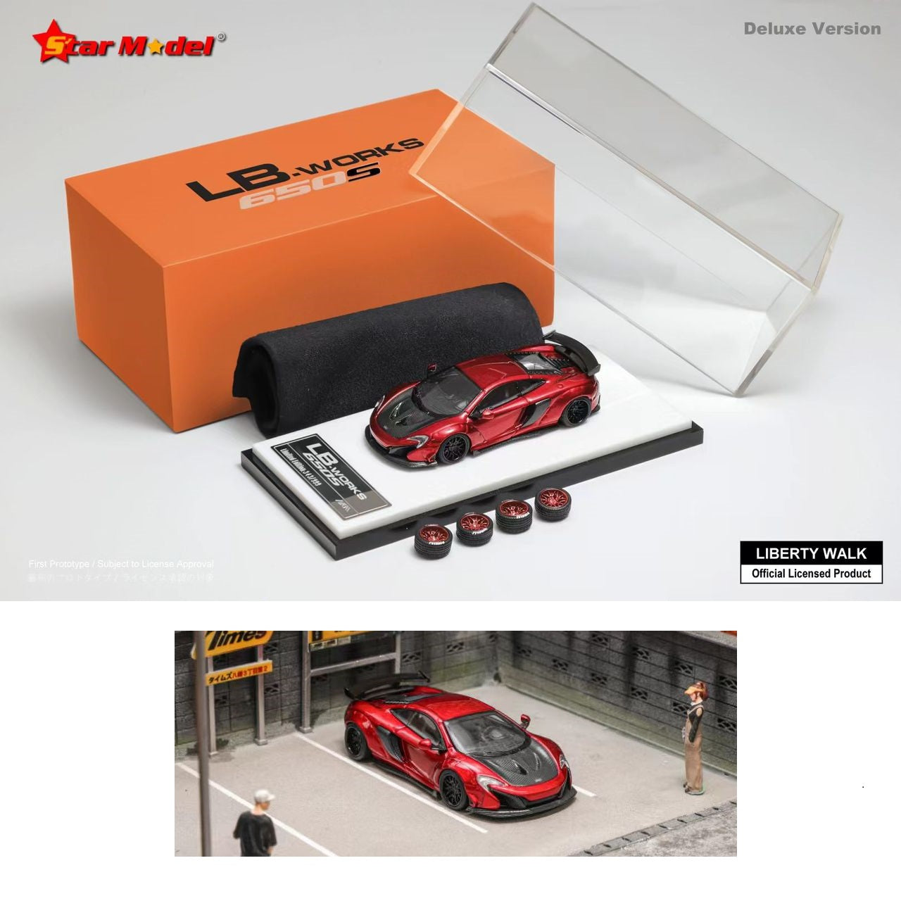 Star Model 1/64 LB-Works MCL 650S Wide Body - Metallic Red Deluxe Version
