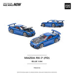 PREORDER POPRACE 1/64 MAZDA RX-7 (FD3S) RE-AMEMIYA WIDEBODY METALLIC BLUE PR640119 (Approx. Release Date: Q3 2024 and subject to the manufacturer's final decision)