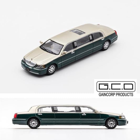 GCD 1/64 Lincoln Limousine - Champagne gold and dark green KS-055-220