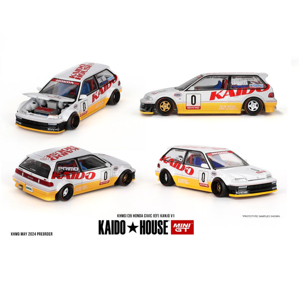 PREORDER MINI GT x Kaido House 1/64 Honda Civic (EF) Kanjo V1 KHMG139 (Approx. Release Date : OCTOBER 2024 subject to manufacturer's final decision)