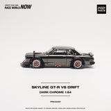 PREORDER POPRACE 1/64 SKYLINE GT-R V8 DRIFT (HAKOSUKA) DARK CHROME PR640097 (Approx. Release Date: Q3 2024 and subject to the manufacturer's final decision)