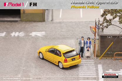 MODEL 1 x FOCAL HORIZON 1/64 Honda Civic Type R EK9 Phoenix Yellow