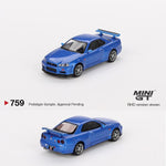 PREORDER MINI GT 1/64 Nissan Skyline GT-R (R34)  V-Spec Bayside Blue RHD MGT00759-R (Approx. Release Date : Q3 2024 subject to manufacturer's final decision)