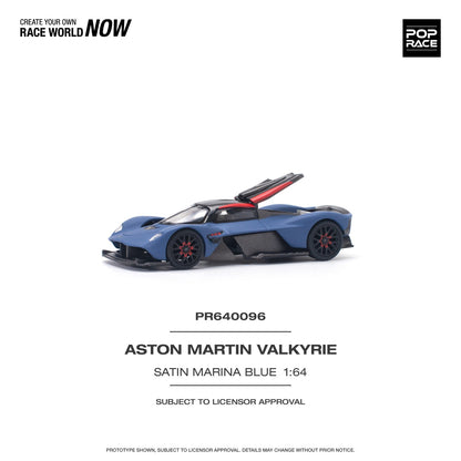 POPRACE 1/64 ASTON MARTIN VALKYRIE SATIN MARINA BLUE PR640096