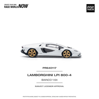POPRACE 1/64 LAMBORGHINI COUNTACH LPI 800-4 BIANCO SIDERALE PR640117