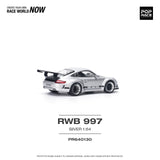 PREORDER POPRACE 1/64 RWB 997 SILVER PR640130 (Approx. Release Date: Q3 2024 and subject to the manufacturer's final decision)