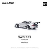 PREORDER POPRACE 1/64 RWB 997 SILVER PR640130 (Approx. Release Date: Q3 2024 and subject to the manufacturer's final decision)