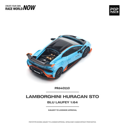 POPRACE 1/64 LAMBORGHINI HURACÁN STO BLU LAUFEY/ARANCIO XANTO PR640110