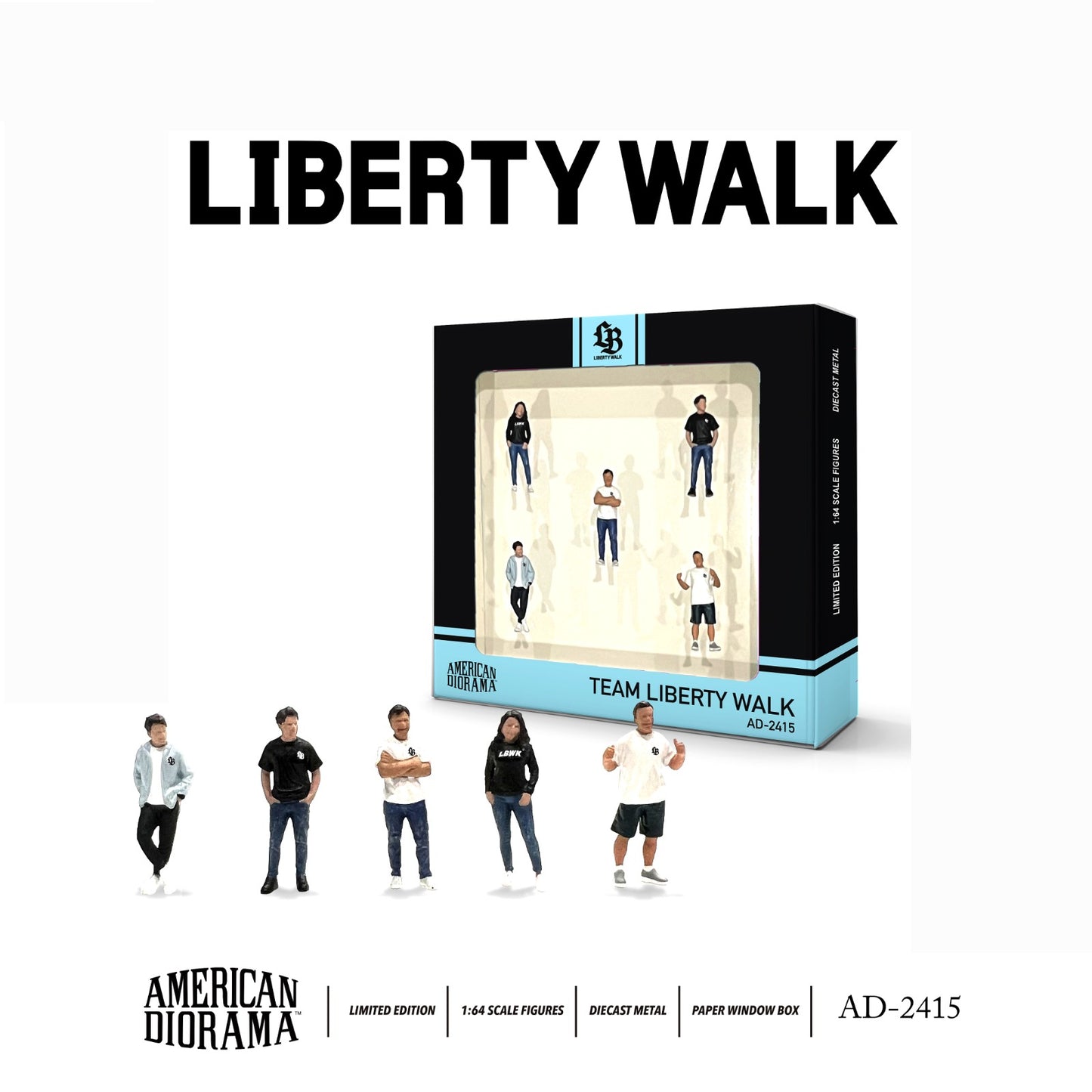 AMERICAN DIORAMA 1/64 Figure Set - Team Liberty Walk (Set of 5) AD-2415