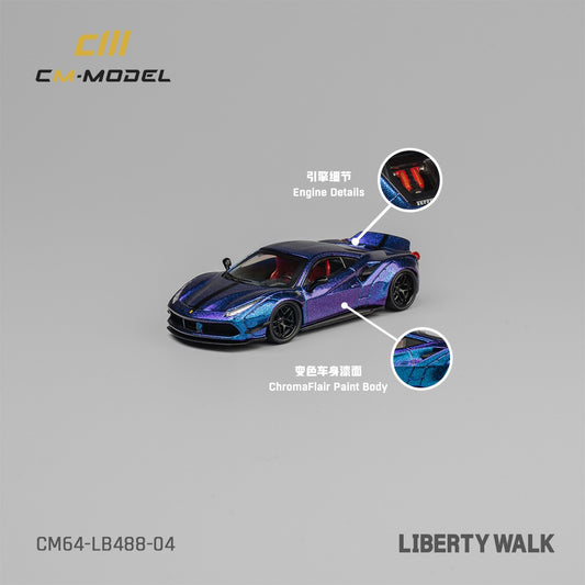 CM MODEL 1/64 LBWK 488 Widebody Metallic Purple CM64-LB488-04