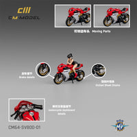 PREORDER CM MODEL 1/64 MV Agusta SV800 with Show Girl CM64-SV800-01 (Approx. Release Date : Q4 2024 subject to manufacturer's final decision)