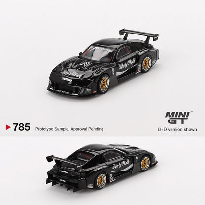 MINI GT 1/64 MAZDA RX-7 LB-Super Silhouette  Liberty Walk Black RHD MGT00785-R