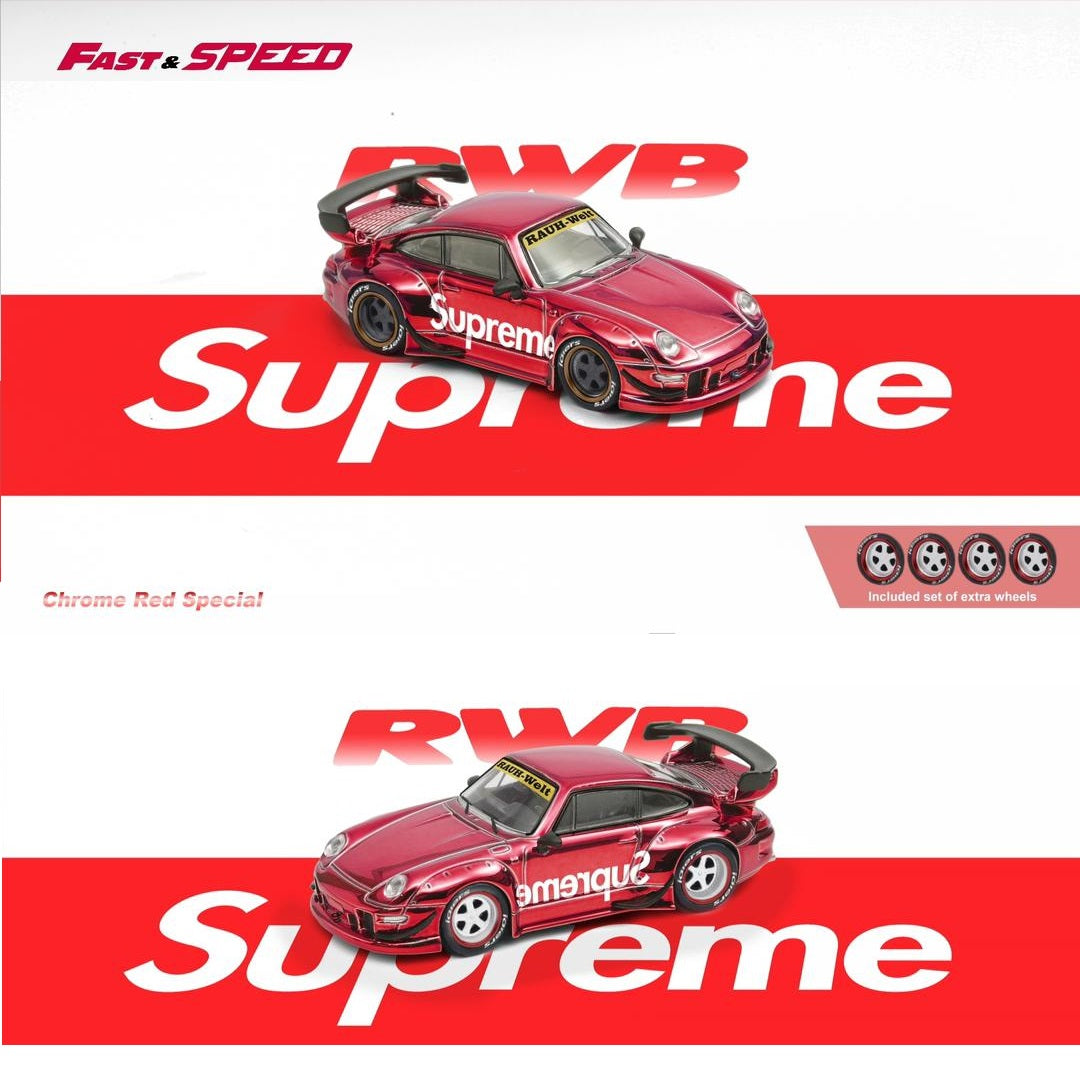 Fast Speed 1/64 RWB993 GT Wing Chrome Red