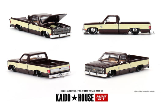 MINI GT x Kaido House 1/64 Chevrolet Silverado KAIDO Vintage Spec  V1 KHMG145