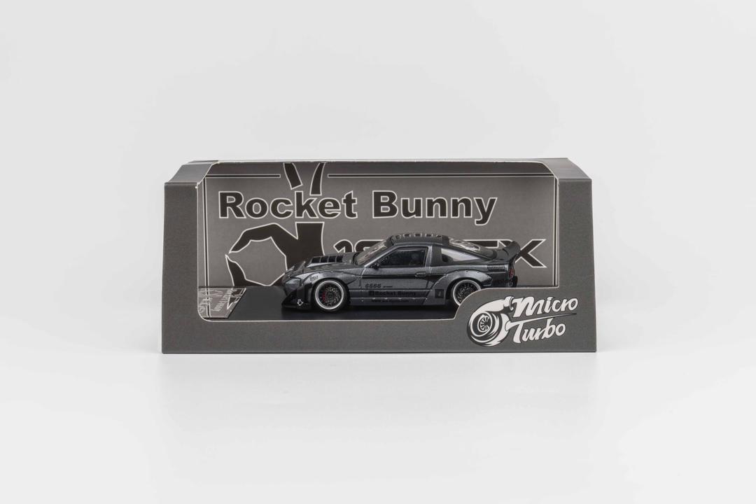 Micro Turbo 1/64 Custom Rocket Bunny 180SX - Matte Grey