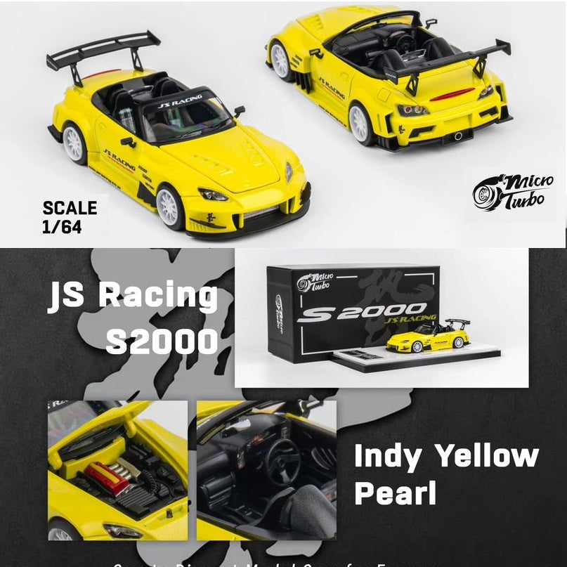 Micro Turbo 1/64 Custom S2000 JS Racing - Indy Yellow Pearl