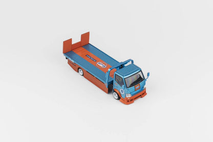 Micro Turbo 1/64 Custom Flatbed Tow Truck - Gulf