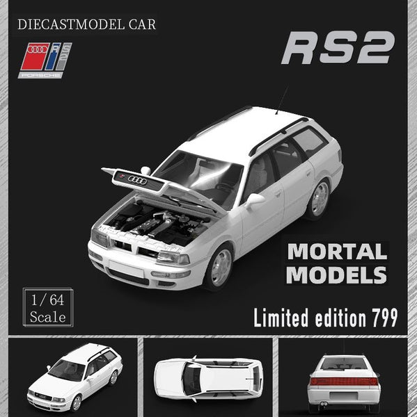 PREORDER MORTAL 1/64  Audi RS2 Avant - WHITE (Approx. Release Date: SEPTEMBER 2024 and subject to the manufacturer's final decision)