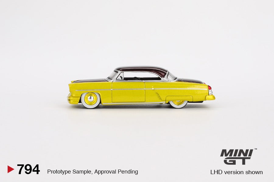 MINI GT 1/64 Lincoln Capri Hot Rod 1954 Lime Yellow MGT00794-L