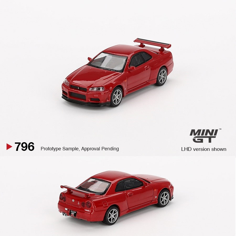 MINI GT 1/64 Nissan Skyline GT-R (R34)  V-Spec Active Red MGT00796-R (