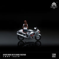 PREORDER MOREART 1/64 Suzuki Hayabusa Motorcycle Set - White MO222073 (Approx. Release Date : September 2024 subject to manufacturer's final decision)