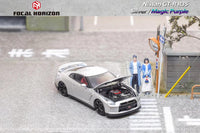 FOCAL HORIZON 1/64 GT-R R35 with Open Hood - Silver