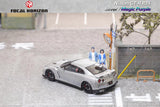 FOCAL HORIZON 1/64 GT-R R35 with Open Hood - Silver