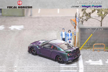 FOCAL HORIZON 1/64 GT-R R35 with Open Hood - Magic Purple