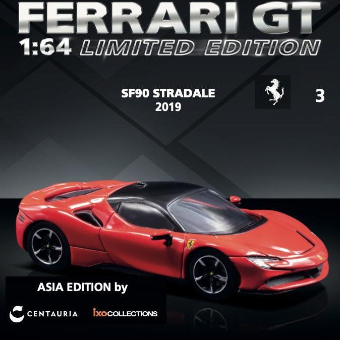 CENTAURIA 1/64 FERRARI SF90 STRADALE 2019 with Magazine - English Version FSD.I.003-E