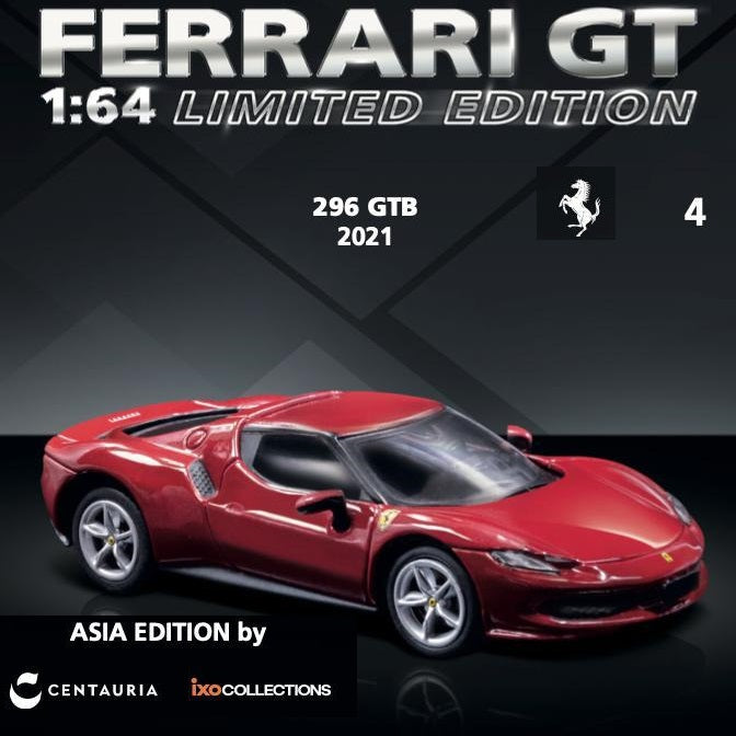 CENTAURIA 1/64 FERRARI 296 GTB 2021 with Magazine - English Version FSD.I.004-E