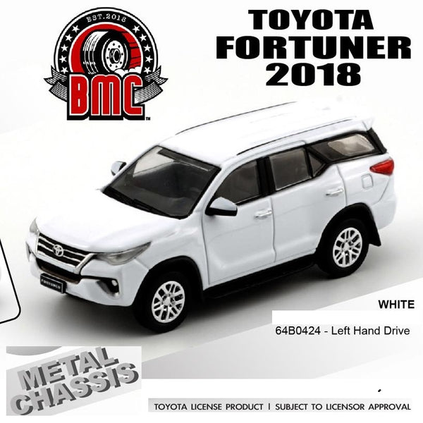 PREORDER BM Creations 1/64 Toyota Fortuner 2018 - White (LHD) 64B0424 (Approx. release in OCTOBER 2024 and subject to the manufacturer's final decision)