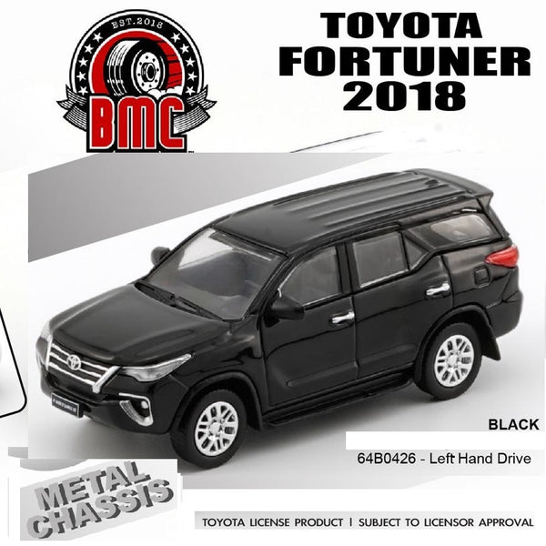 PREORDER BM Creations 1/64 Toyota Fortuner 2018 - Black (LHD) 64B0426 (Approx. release in OCTOBER 2024 and subject to the manufacturer's final decision)