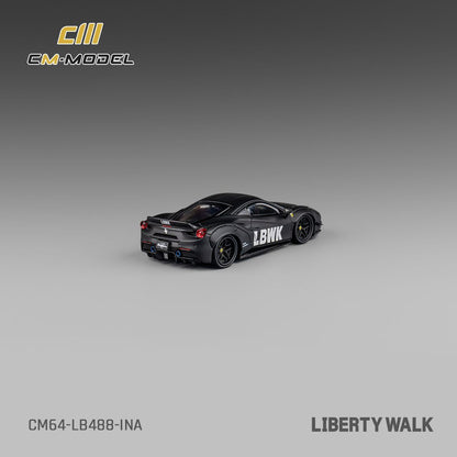 CM MODEL 1/64 LBWK F488 Matte Black (Indonesia Exclusive) CM64-LB488-INA