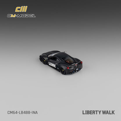 CM MODEL 1/64 LBWK F488 Matte Black (Indonesia Exclusive) CM64-LB488-INA