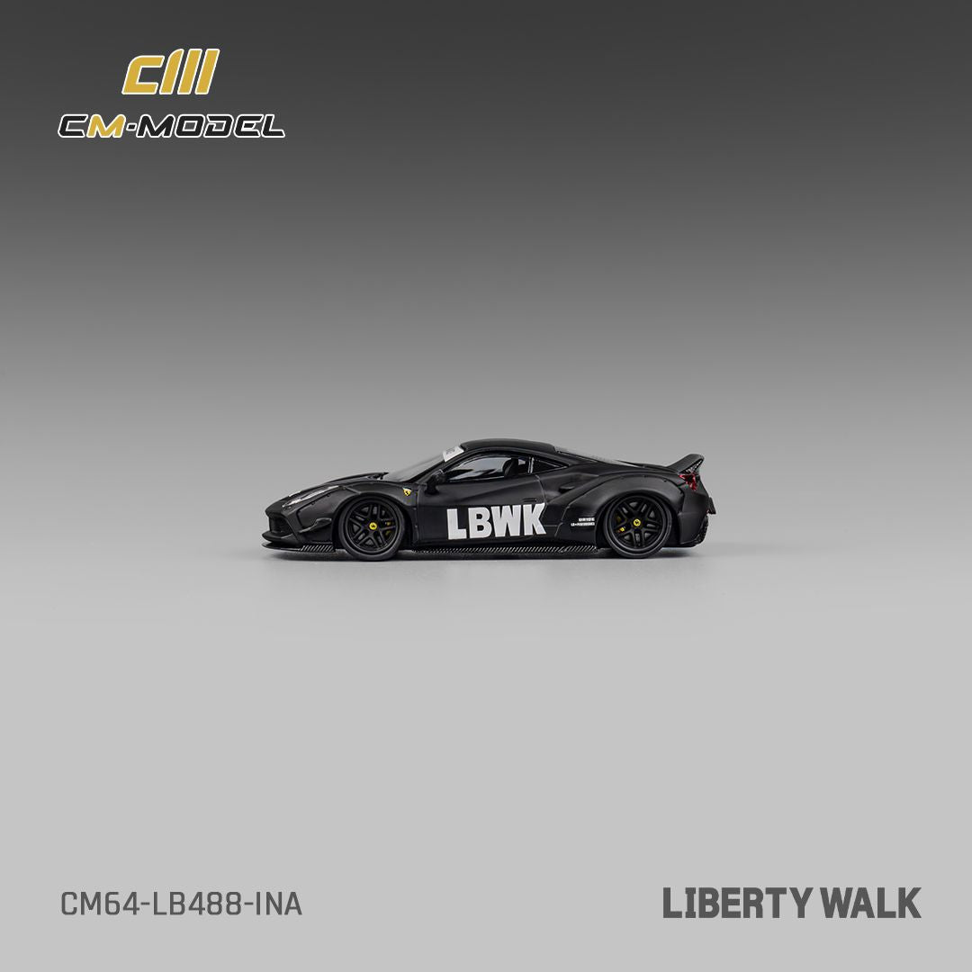 CM MODEL 1/64 LBWK F488 Matte Black (Indonesia Exclusive) CM64-LB488-INA