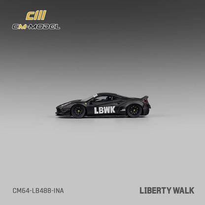 CM MODEL 1/64 LBWK F488 Matte Black (Indonesia Exclusive) CM64-LB488-INA