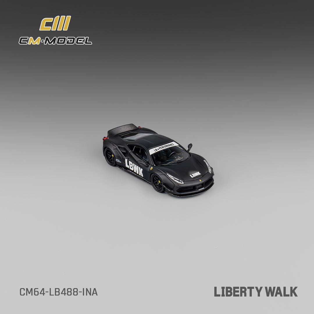 CM MODEL 1/64 LBWK F488 Matte Black (Indonesia Exclusive) CM64-LB488-INA