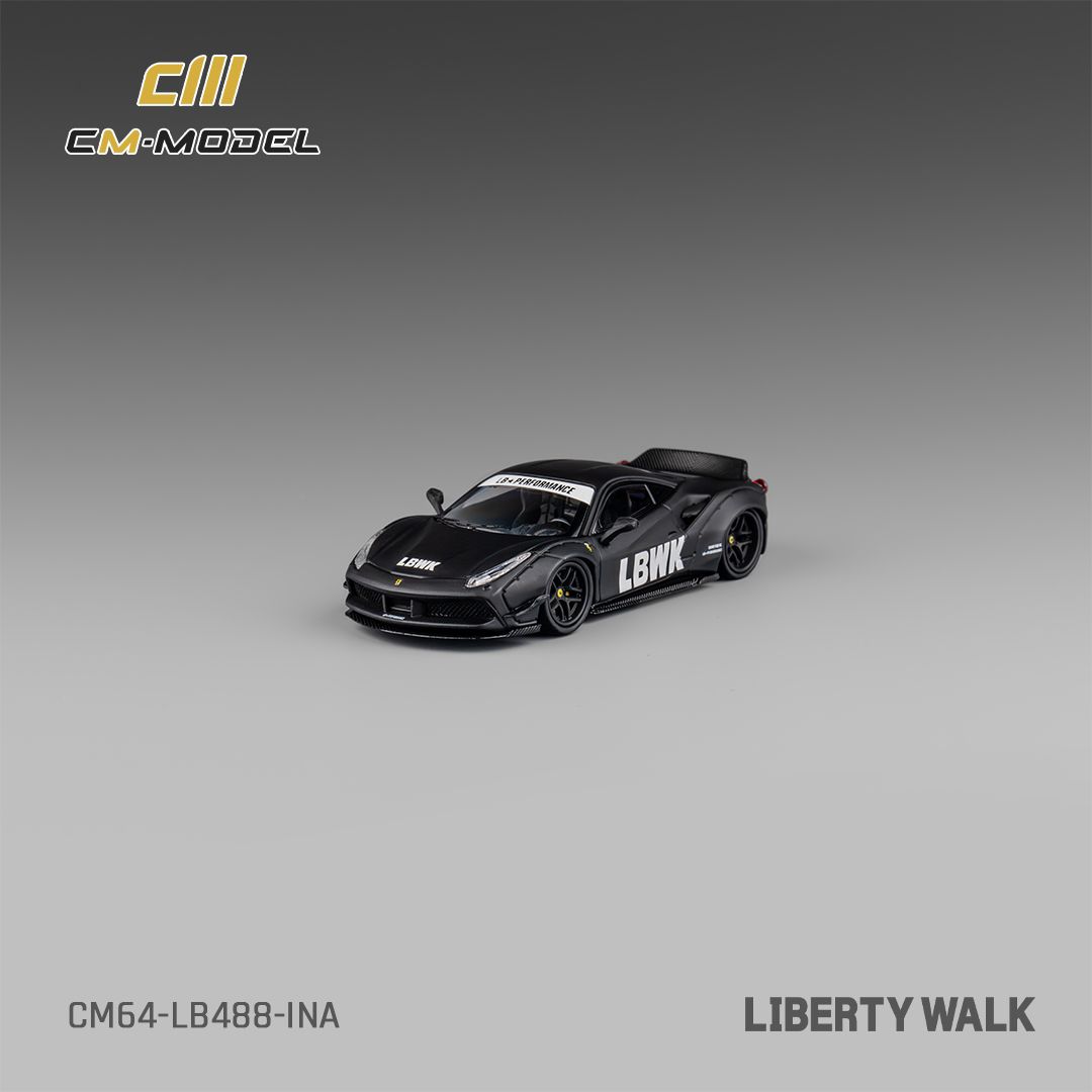 CM MODEL 1/64 LBWK F488 Matte Black (Indonesia Exclusive) CM64-LB488-INA