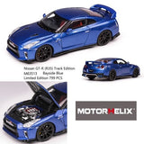 PREORDER MOTORHELIX 1/64 Nissan GT-R R35 Track Edition - Bayside Blue M63513 (Approx. Release Date: SEPTEMBER 2024 and subject to the manufacturer's final decision)